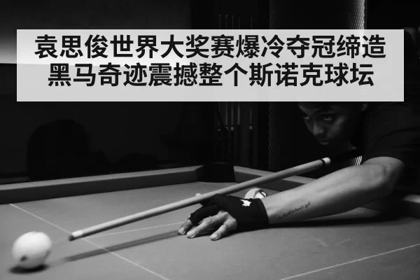袁思俊世界大奖赛爆冷夺冠缔造黑马奇迹震撼整个斯诺克球坛